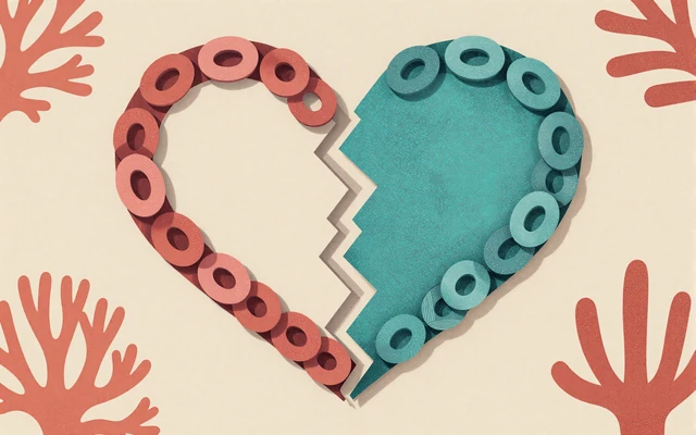 Editorial illustration of intertwined rings for disability marriage penalty advocacy article